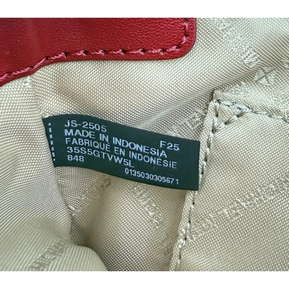 Michael Kors Jet Set Small Convertible Wristlet Pebbled Leather Cherry Red NWT‎